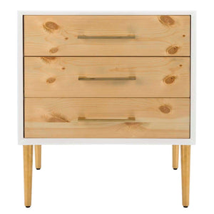 Safavieh Couture Vanda 3-Drawer Beetlewood Side Table - White
