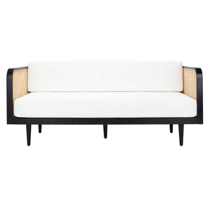 Safavieh Couture Helena French Cane Daybed - Black / Natural/Beige