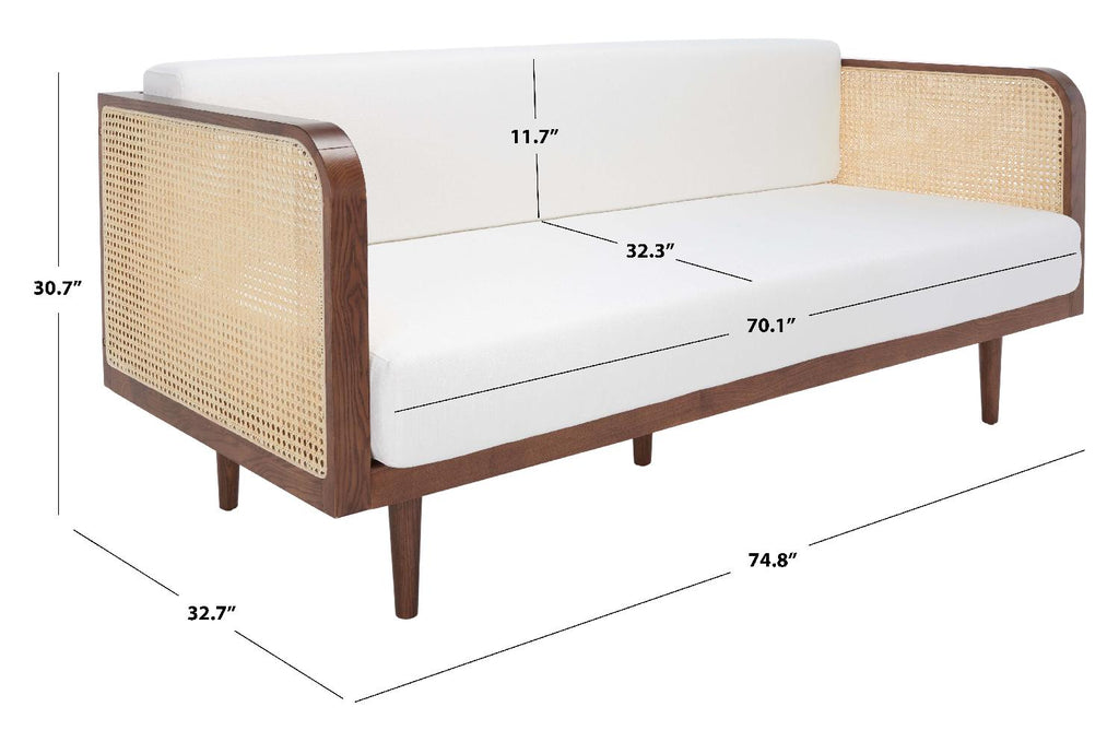 Safavieh Couture Helena French Cane Daybed  - Walnut / Natural