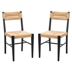 Safavieh CoutureCody Rattan Dining Chair - Black / Natural (Set of 2)