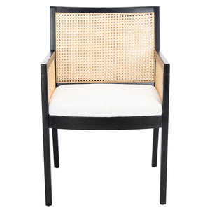 Safavieh Couture Malik Rattan Dining Chair - Black / Natural