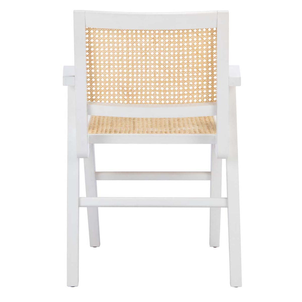 Safavieh Couture Hattie French Cane Arm Chair - White / Natural (Set of 2)