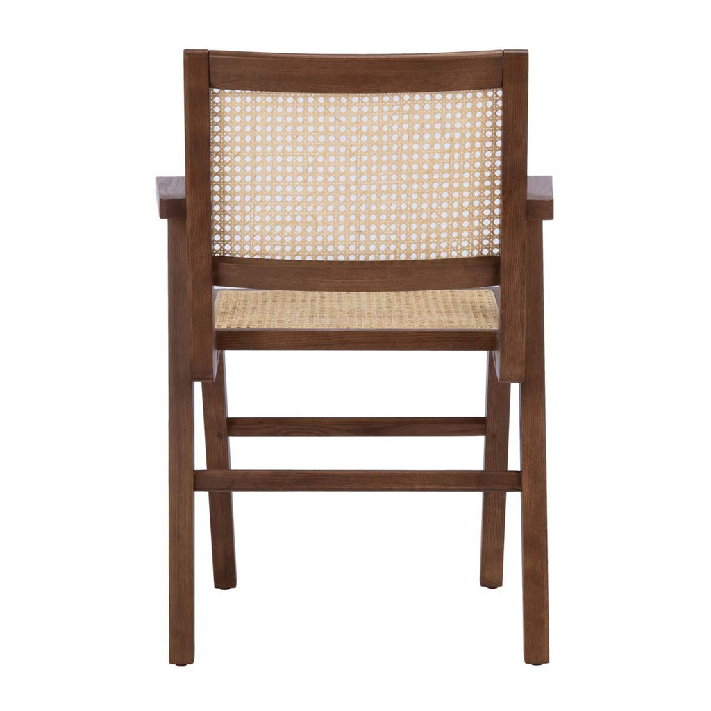 Safavieh Couture Hattie French Cane Arm Chair - Walnut / Natural (Set of 2)