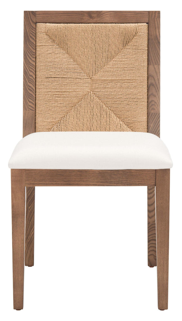 Safavieh Couture Emilio Woven Dining Chair - Walnut / Natural (Set of 2)