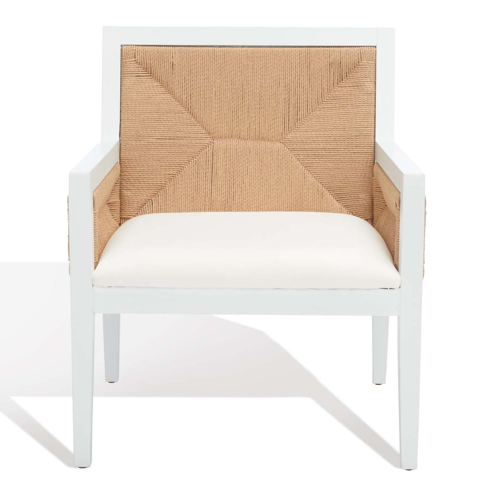 Safavieh Couture Emilio Woven Accent Chair - White / Natural