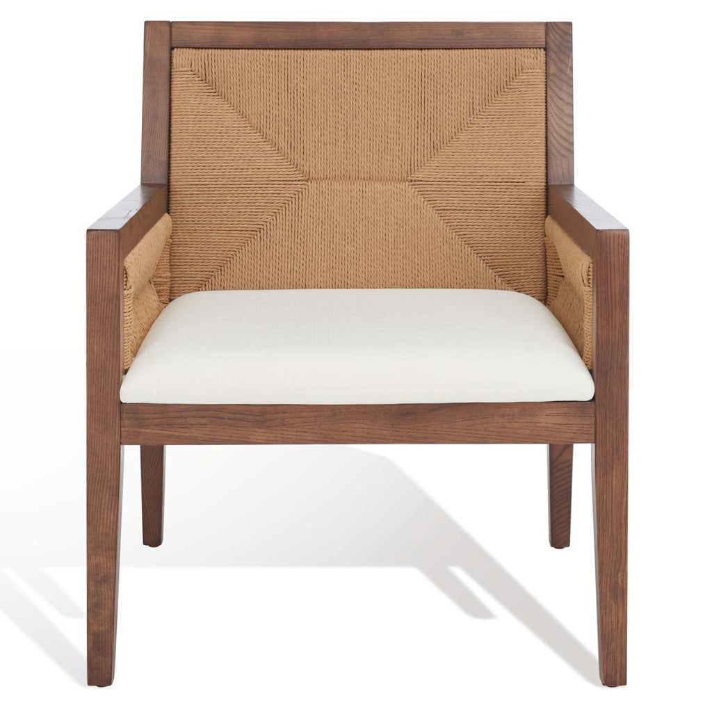 Safavieh Couture Emilio Woven Accent Chair - Walnut / Natural