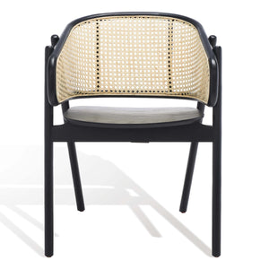 Safavieh Couture Emmy Rattan Back Dining Chair - Black / Natural
