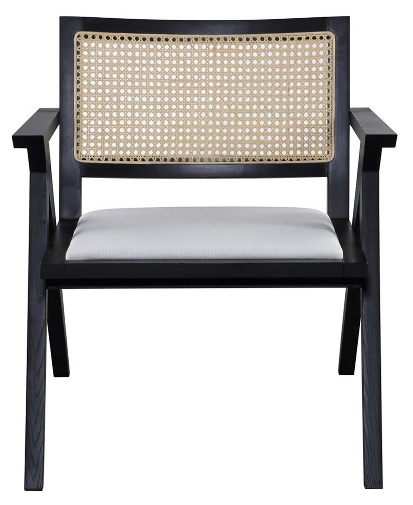 Safavieh Couture Krystine Rattan Back Accent Chair - Black / White