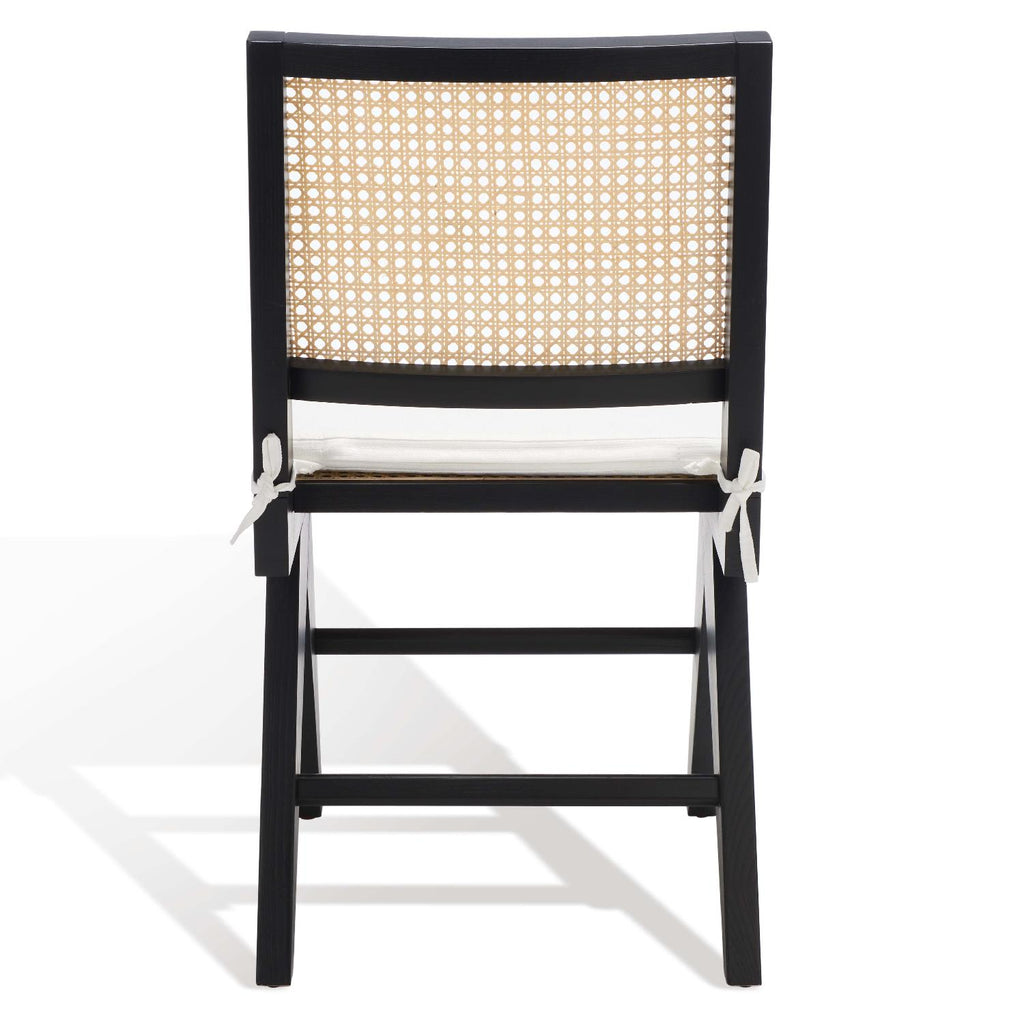 Safavieh Couture Colette Rattan Dining Chair(Set of 2)  - Black / Natural