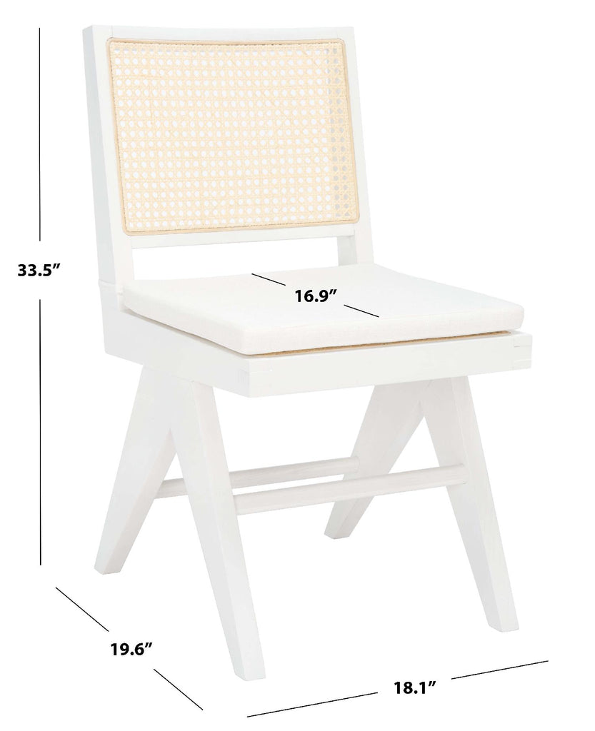 Safavieh Couture Colette Rattan Dining Chair - White / Natural