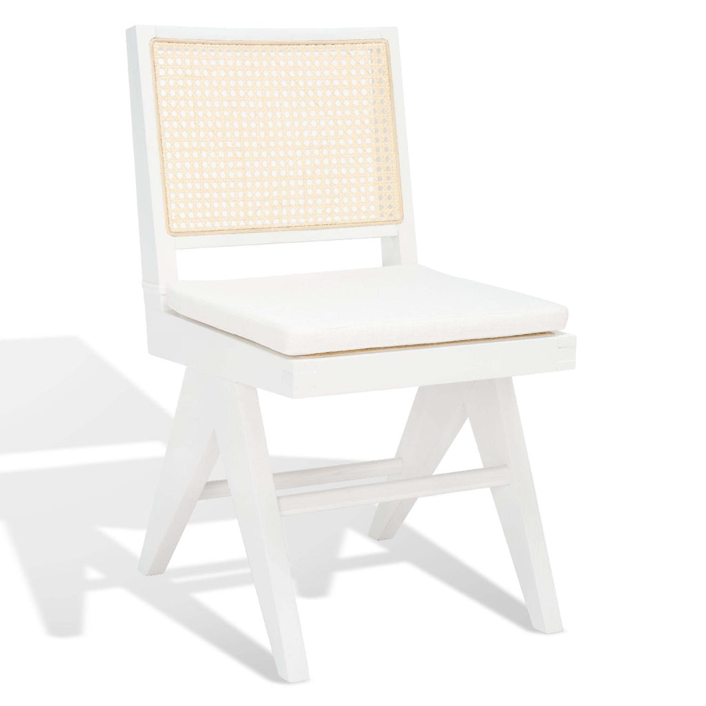 Safavieh Couture Colette Rattan Dining Chair - White / Natural