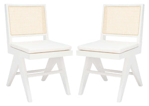 Safavieh Couture Colette Rattan Dining Chair - White / Natural
