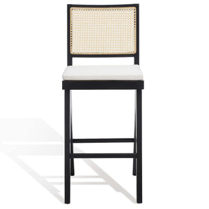 Safavieh Couture Colette Rattan Barstool - Black / Natural