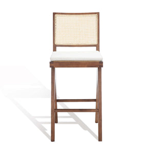 Safavieh Couture Colette Rattan Barstool - Walnut / Natural