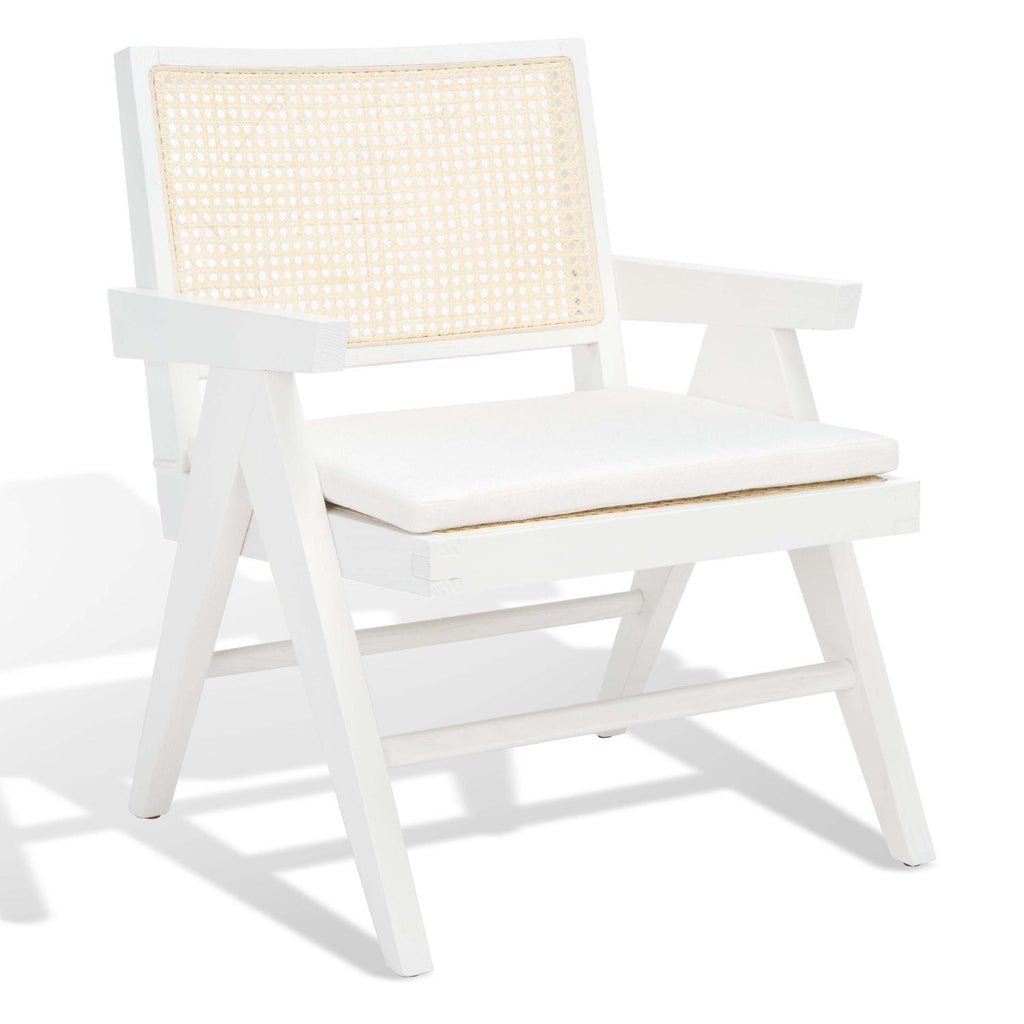 Safavieh Couture Colette Rattan Accent Chair - White / Natural