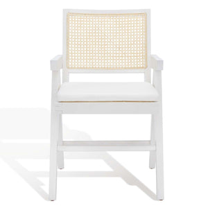 Safavieh Couture Colette Rattan Armchair - White / Natural