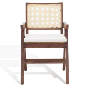 Safavieh Couture Colette Rattan Armchair - Walnut / Natural