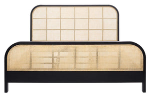 Safavieh Couture Mcallister Cane King Bed - Black / Natural