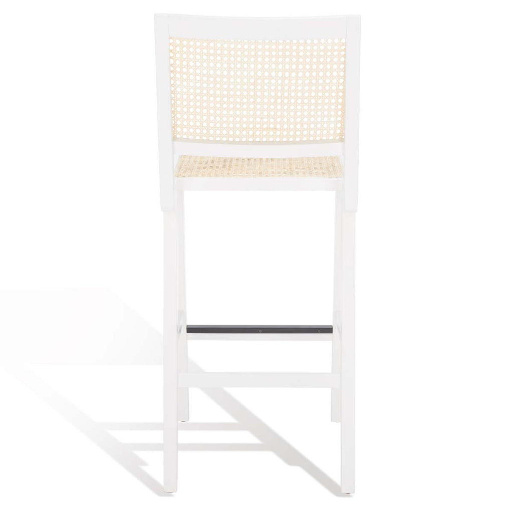 Safavieh Couture Hattie French Cane Barstool - White/Natural