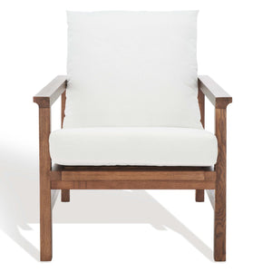Emmalee Cord Back Accent Chair | Safavieh Couture - Walnut / Natural