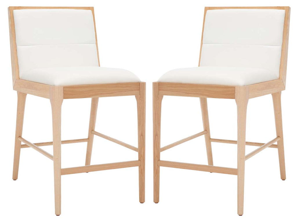 Safavieh Couture Laycee Counter Stool - Natural / White (Set of 2)