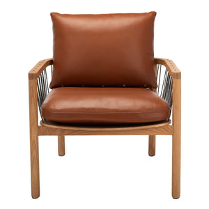 Safavieh Couture Caramel Mid-Century Leather Chair - Brown