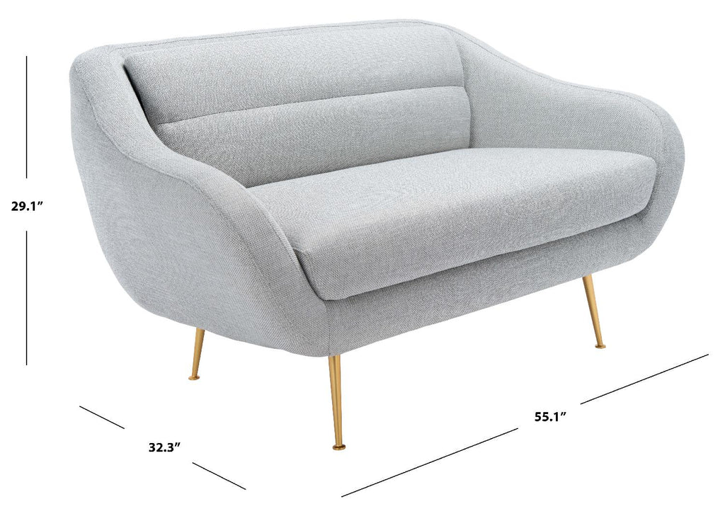Safavieh Couture Belladonna Mid Century Loveseat - Light Grey