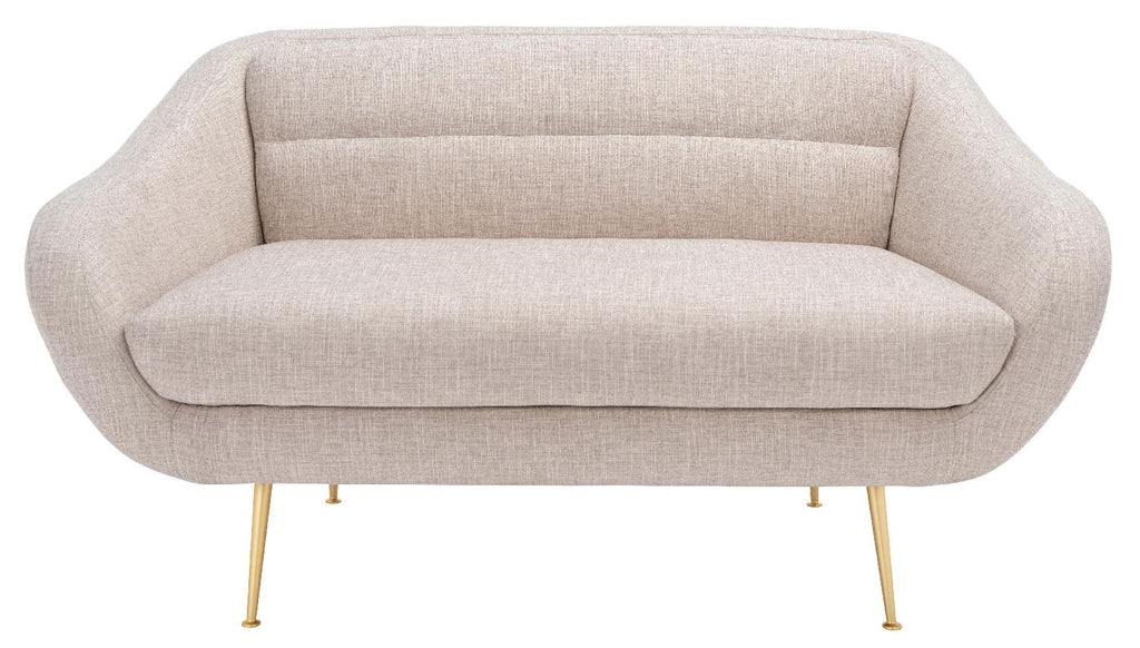 Safavieh Couture Belladonna Mid Century Loveseat - Oatmeal