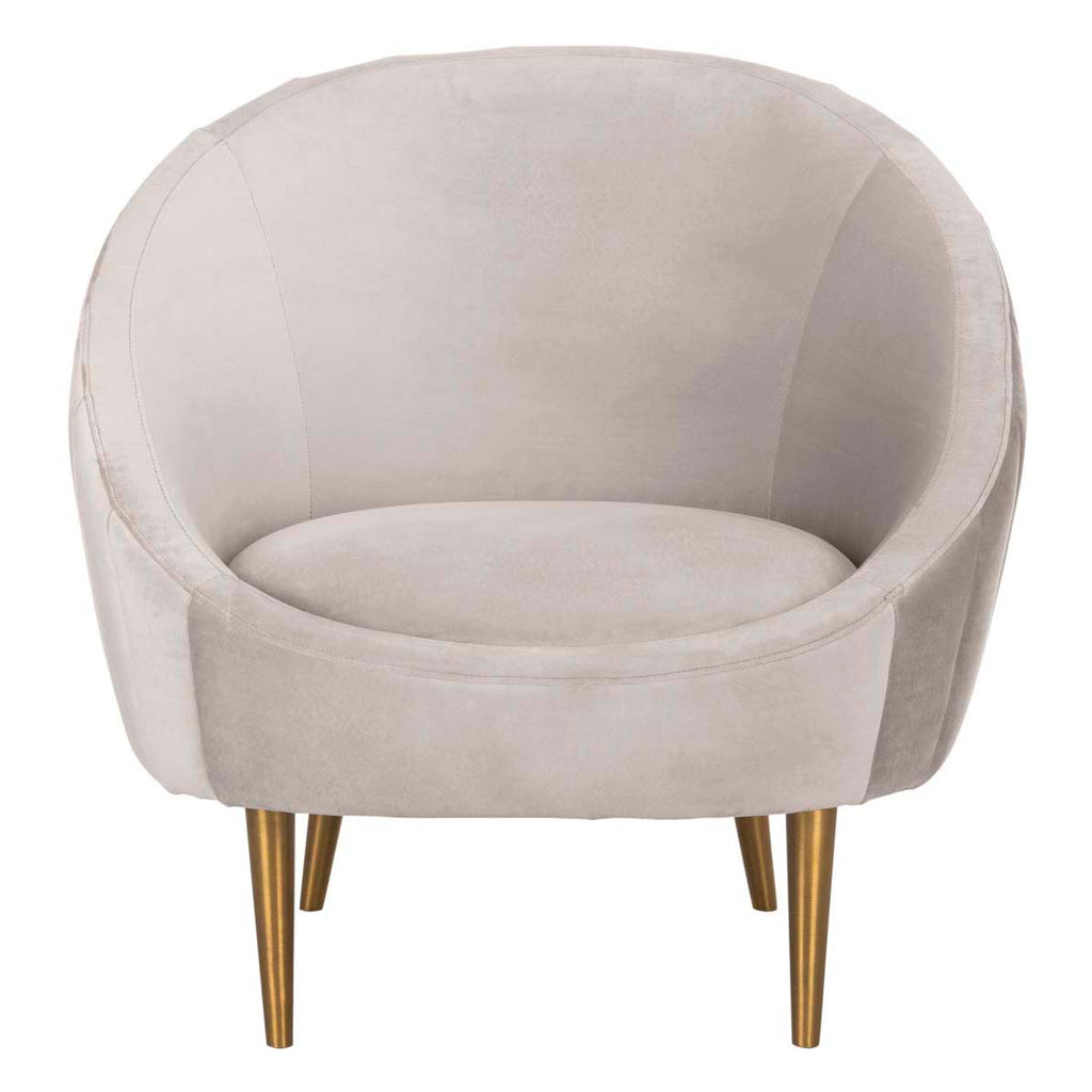 Safavieh Couture Razia Channel Tufted Tub Chair Pale Taupe