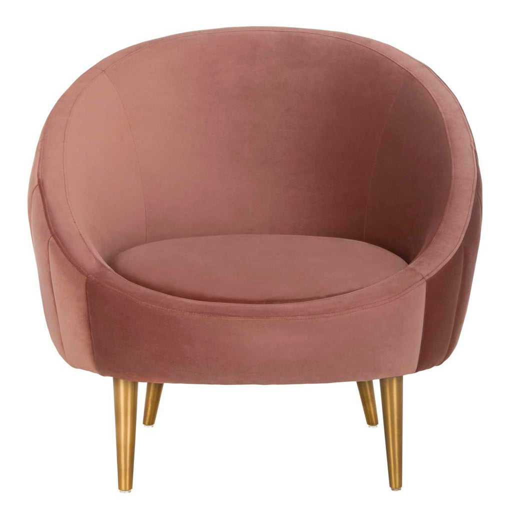 Safavieh Couture Razia Channel Tufted Tub Chair Dusty Rose