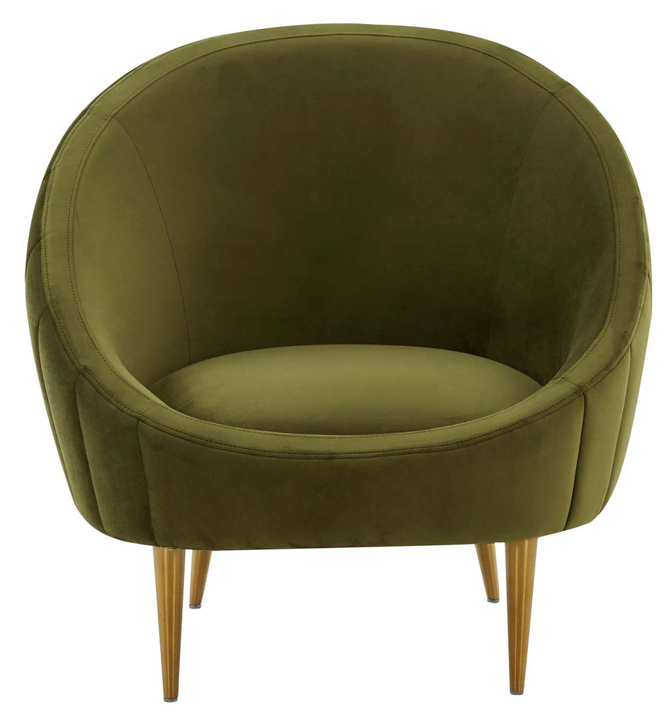 Safavieh Couture Razia Channel Tufted Tub Chair - Olive Green