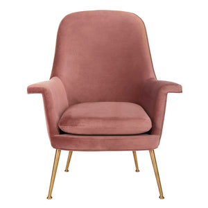 Safavieh Couture Aimee Velvet Arm Chair - Dusty Rose