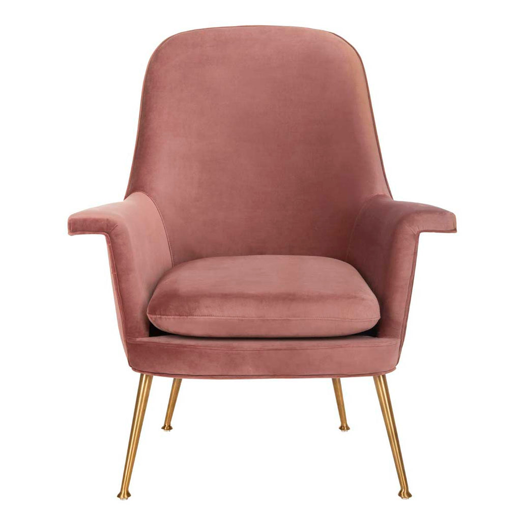 Safavieh Couture Aimee Velvet Arm Chair Dusty Rose