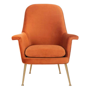 Safavieh Couture Aimee Velvet Arm Chair - Sienna