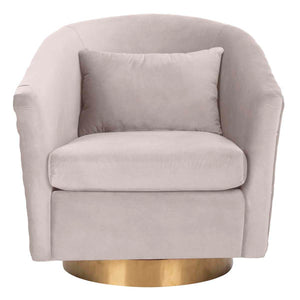 Safavieh Couture Clara Quilted Swivel Tub Chair - Pale Taupe