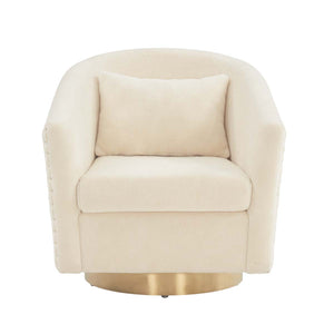 Safavieh Clara Quilted Swivel Tub Chair-Ivory