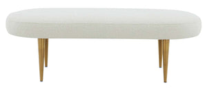Safavieh Couture Corinne Boucle Oval Bench - Ivory