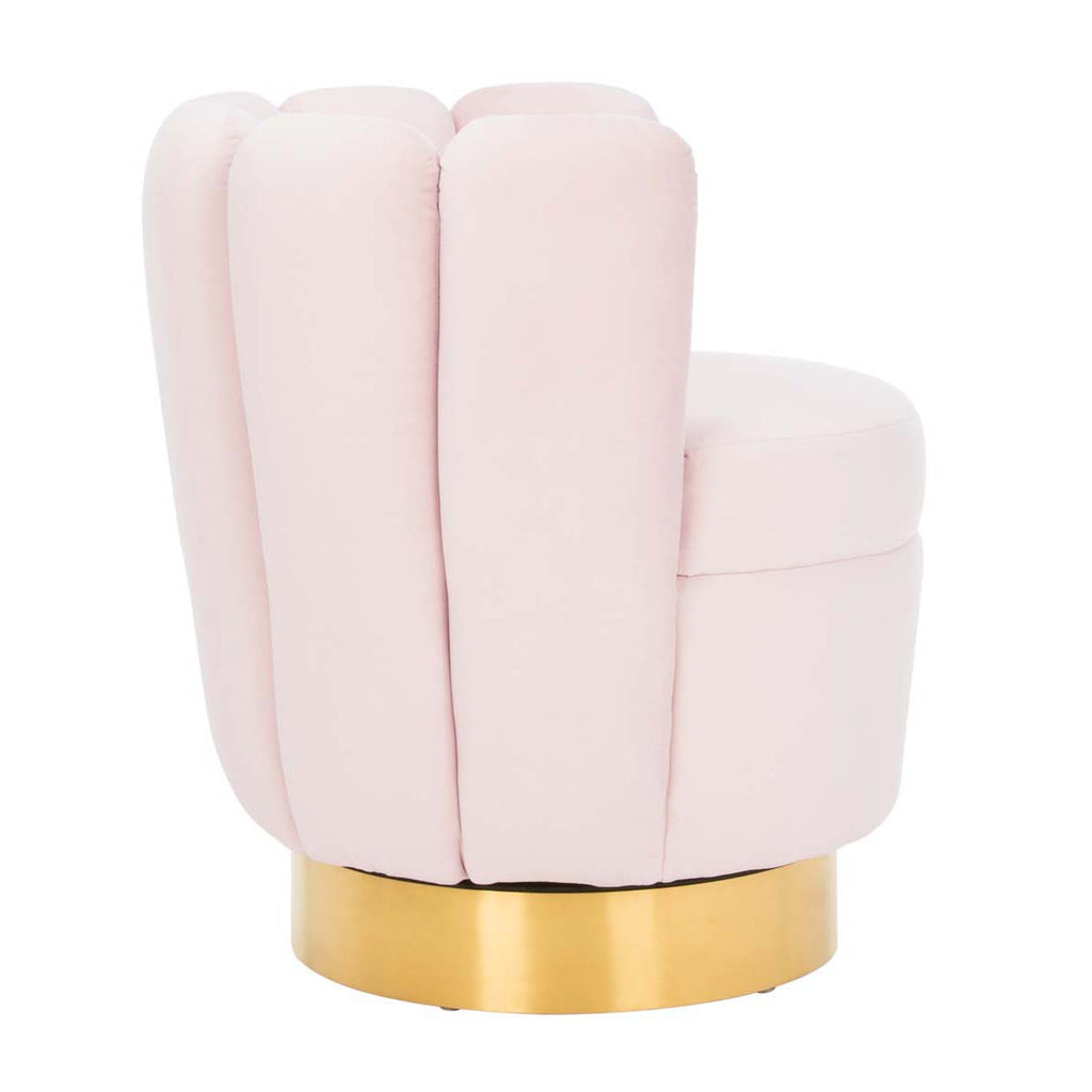 Safavieh Couture Arrow Swivel Velvet Chair - Light Pink