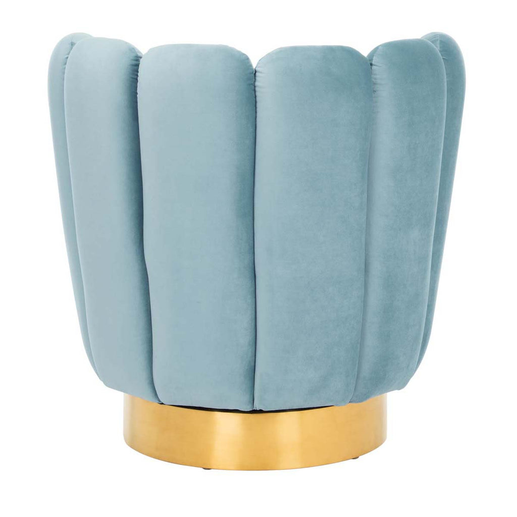 Safavieh Couture Arrow Swivel Velvet Chair - Light Blue