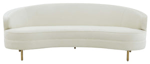 Safavieh Couture Primrose Curved Sofa - Cream / Gold