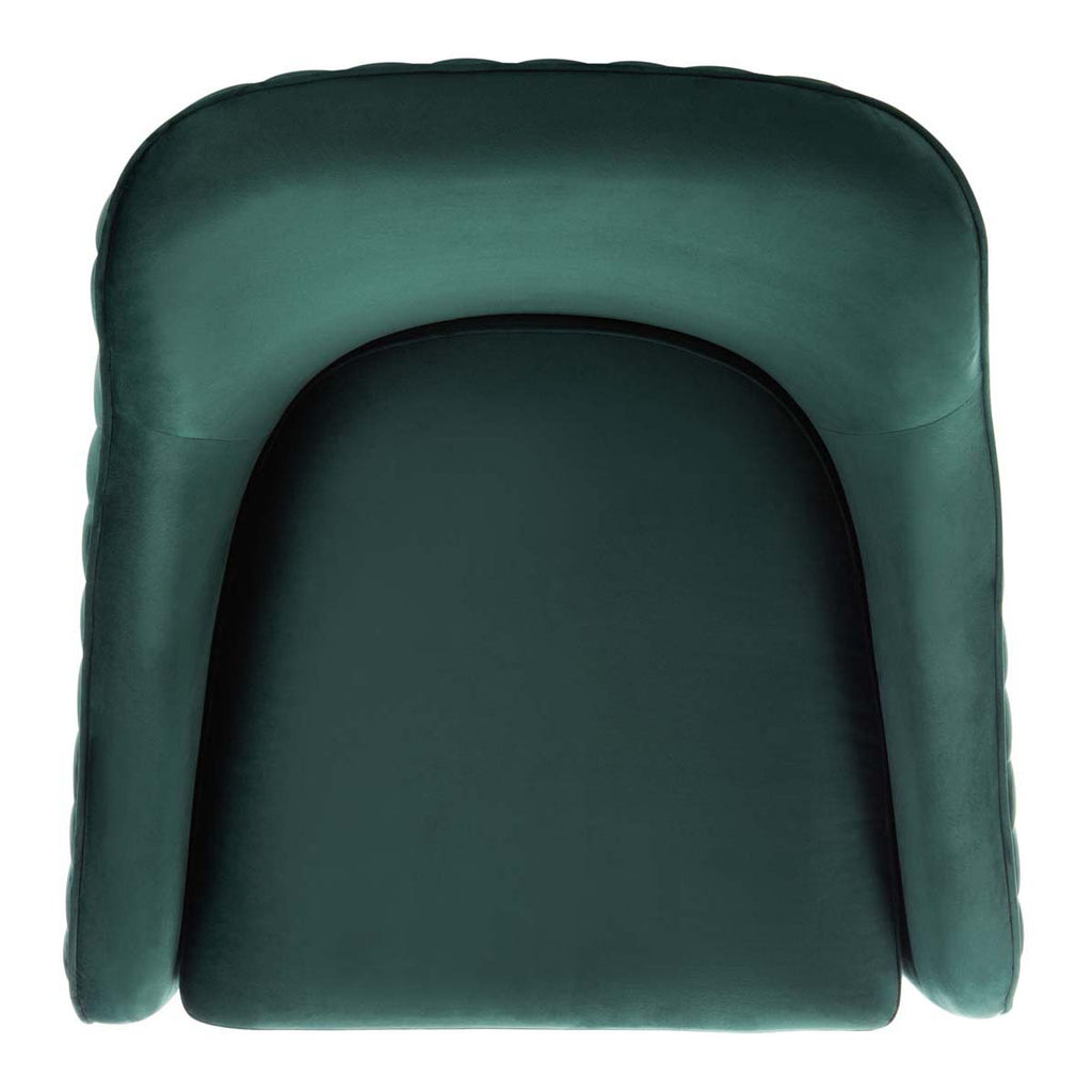 Safavieh Couture Leyla Swivel Velvet Accent Chair - Emerald