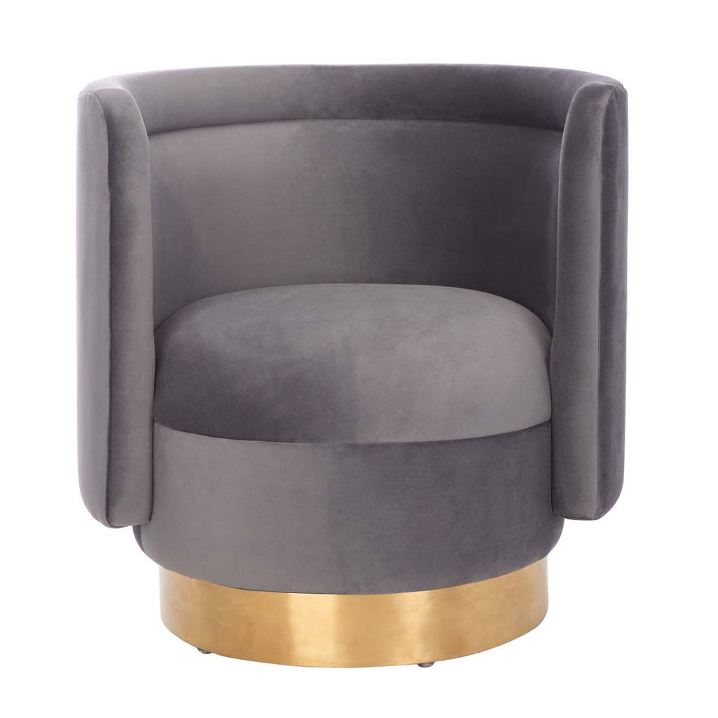 Safavieh Couture Brynlee Swivel Accent Chair Slate Grey Gold