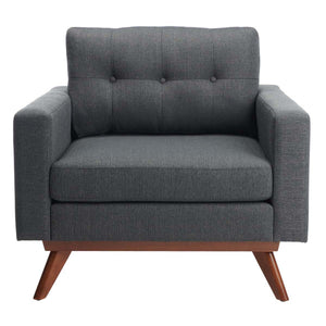 Safavieh Couture Gneiss Modern Linen Arm Chair - Slate Grey
