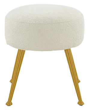 Safavieh Couture Anna Boucle Ottoman - Ivory/Gold