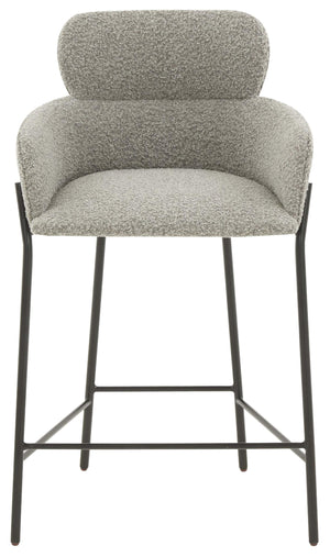 Safavieh Couture Charlize Boucle Counter Stool - Light Grey / Black