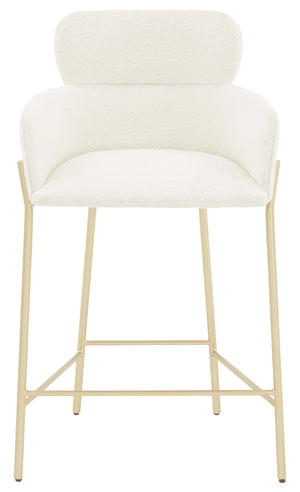 Safavieh Couture Charlize Boucle Counter Stool - Ivory / Gold
