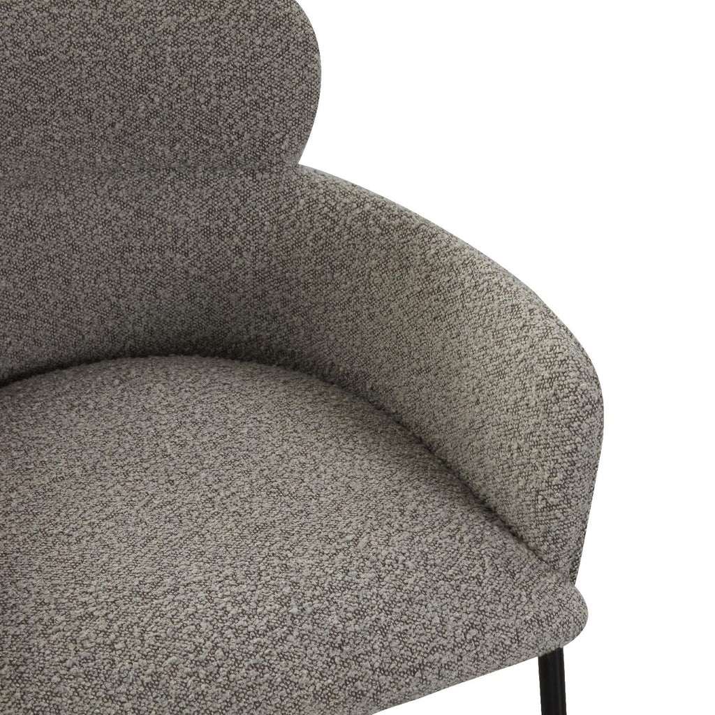 Safavieh Couture Charlize Boucle Dining Chair - Light Grey / Black