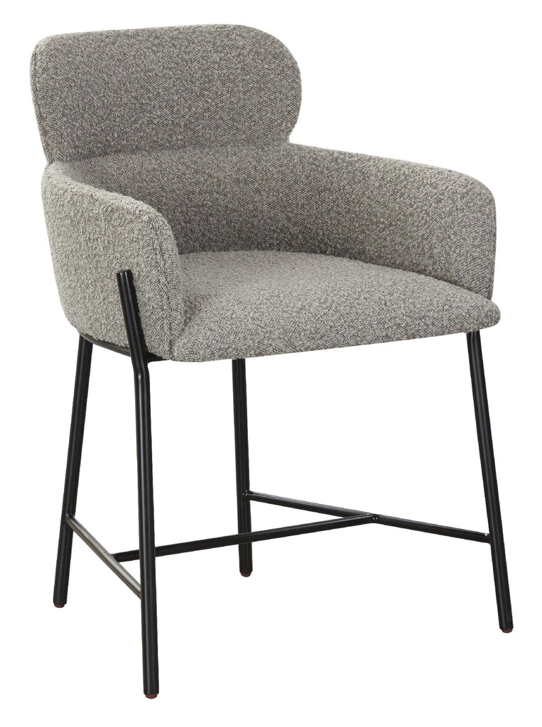 Safavieh Couture Charlize Boucle Dining Chair - Light Grey / Black