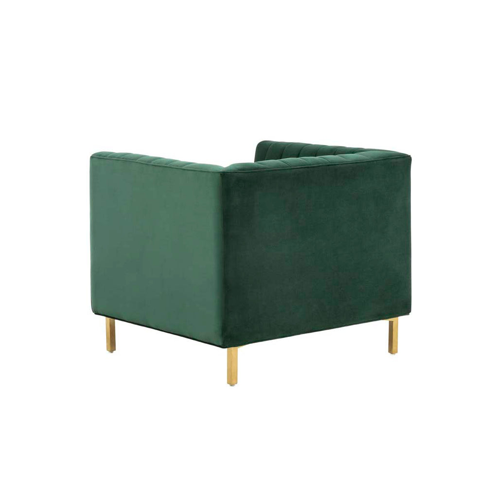 Safavieh Couture Doris Velvet Club Chair - Forest Green