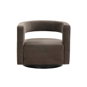 Safavieh Couture Edgar Velvet  Swivel Chair - Dark Grey